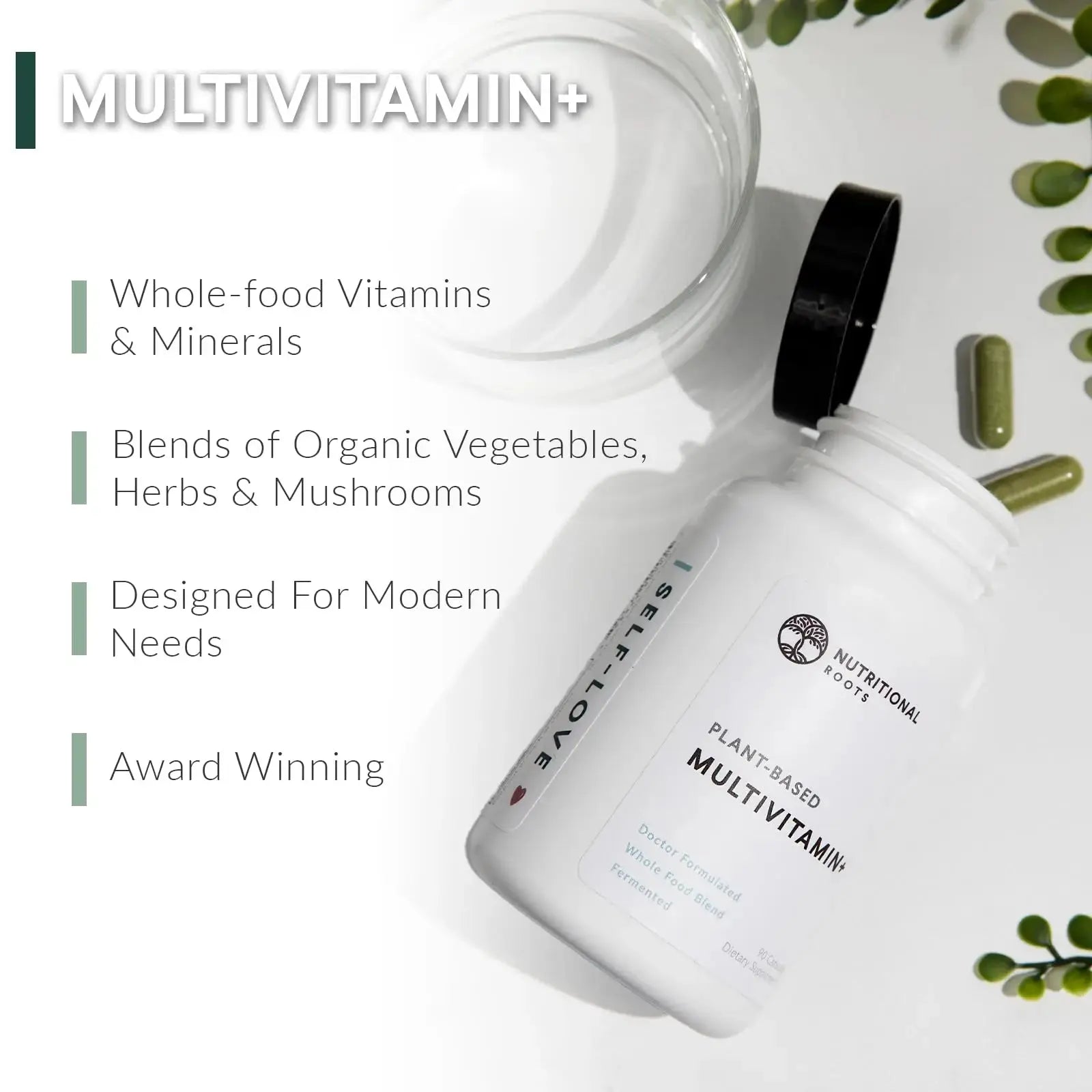 Nutritional Roots Multivitamin+, Award-Winning Plant-Based (Vegan) Multivitamin, Organic Vegetables & Herbs Nutritional Roots Au supplements