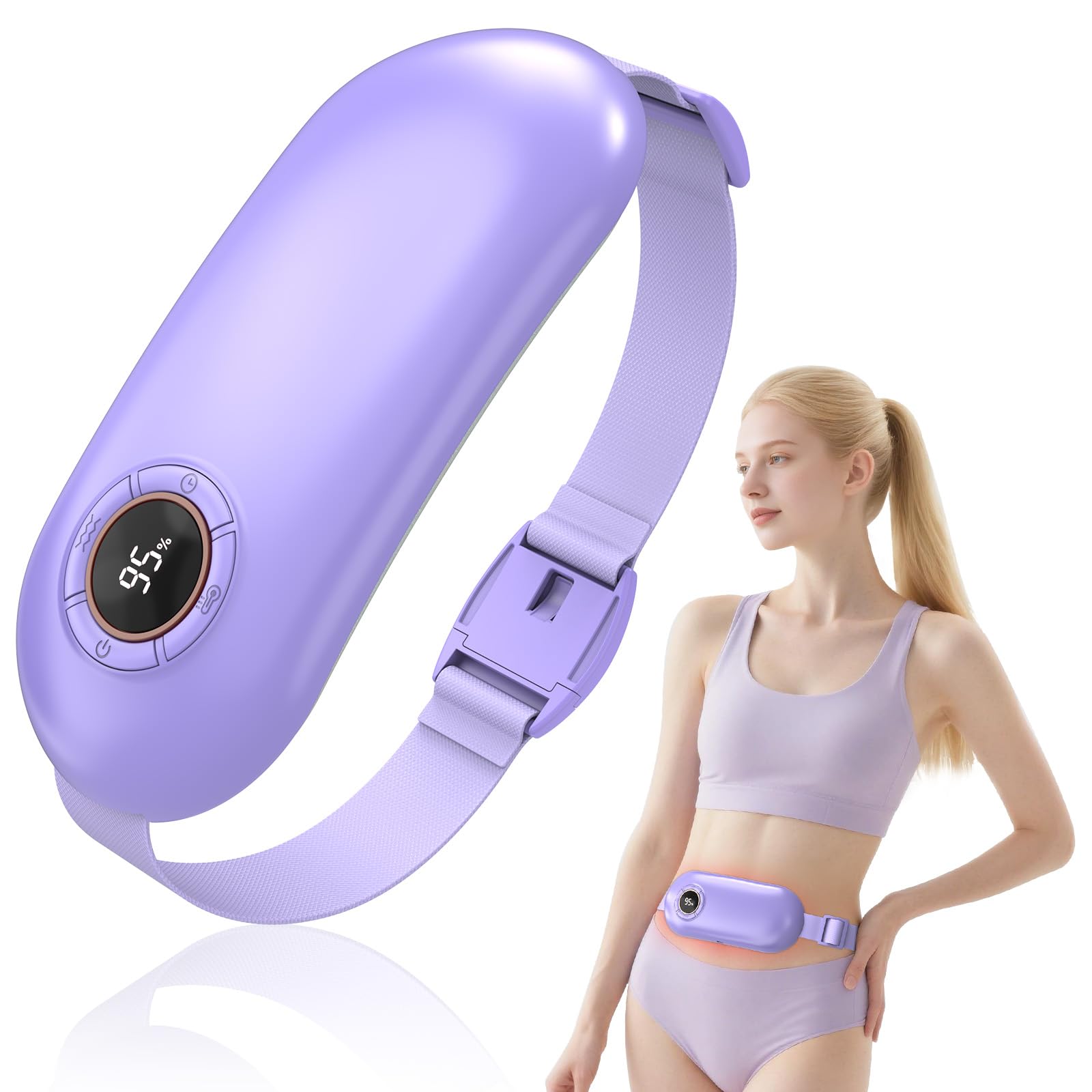 Heating Pad for Period Cramps, 3 Heat Levels and 3 Massage Modes, Portable Heating Pad for Menstrual Cramps Relief, Electric Heat Belt, Christmas Gifts for Women and Girl Stocking Stuffers(Purple) SZO Au supplements