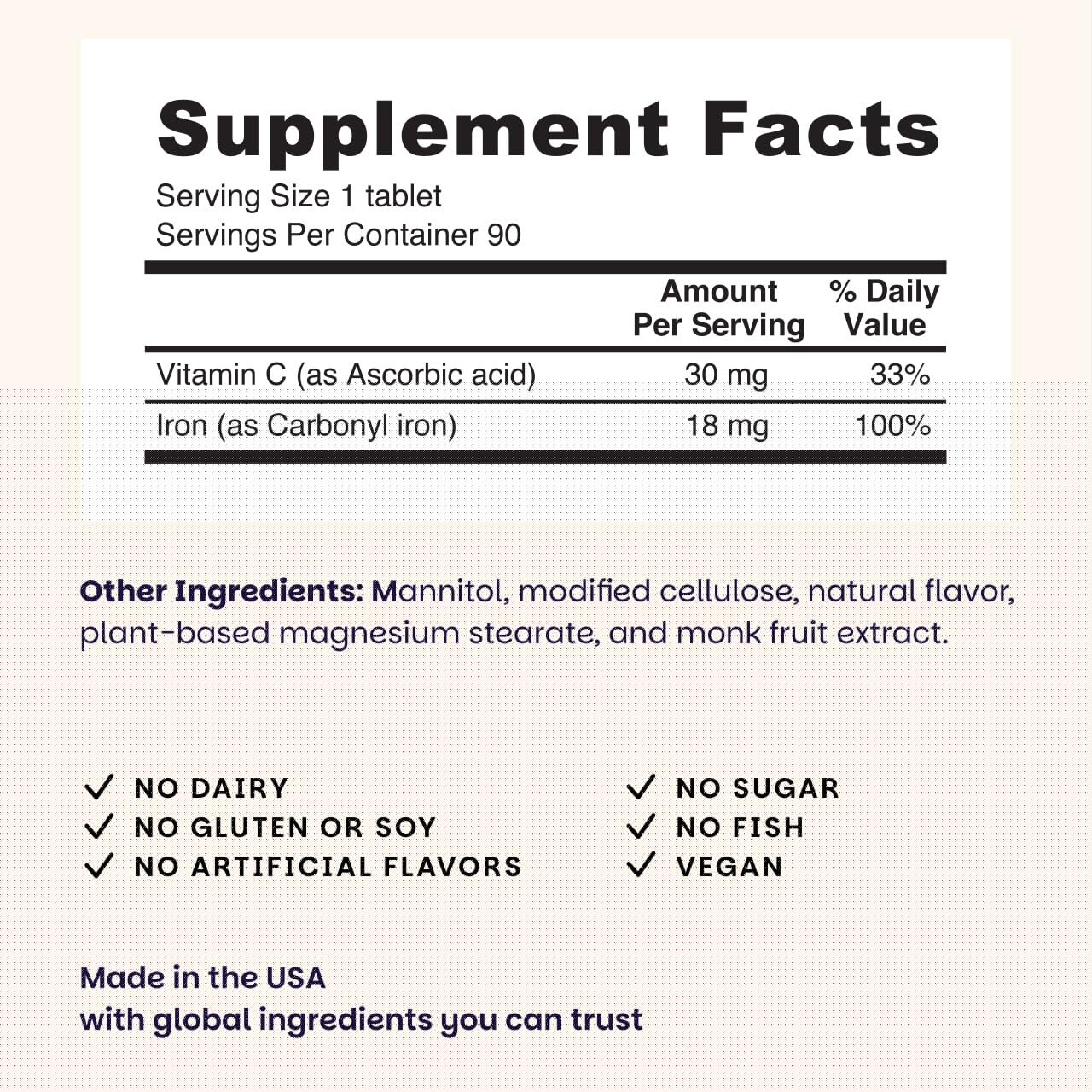 EZ Melts Iron - Supplement for Daily Energy & Iron Support - with Vitamin C - No Artificial Flavors - Non-GMO & Vegan - Zesty Orange