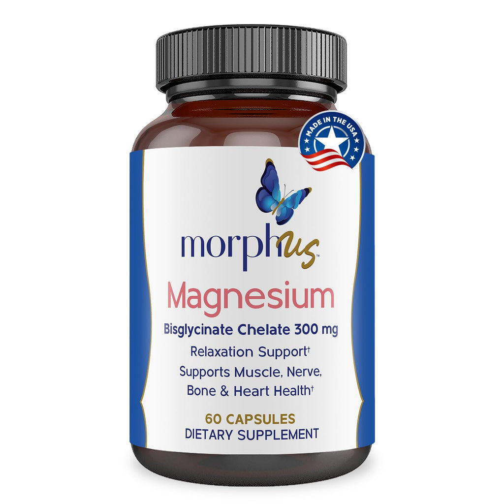 Morphus Magnesium Bisglycinate Chelate 300mg Supplement | 60 Capsules | Helps Women with Perimenopause & Menopause Symptoms | Restful Sleep, De-Stress, Relaxes Muscles & Nerves | Fast Absorption MORPHUS Au supplements