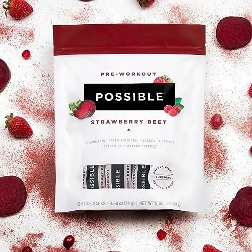 Possible Beet Pre-Workout - Strawberry Beet Flavor - Individually Wrapped Servings Possible Au supplements
