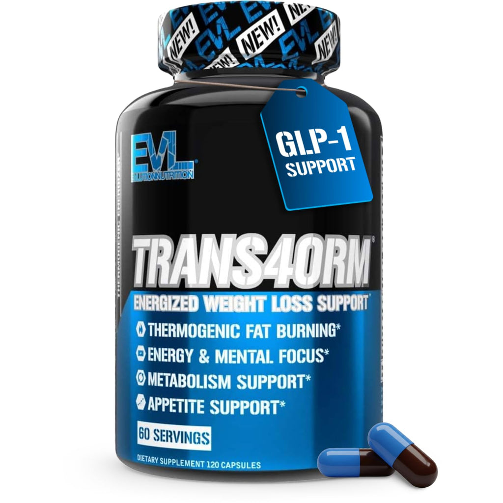 EVL Thermogenic Fat Burner Support - Fast Acting Weight Loss Energy and Appetite Support - Trans4orm Green Tea Supplement