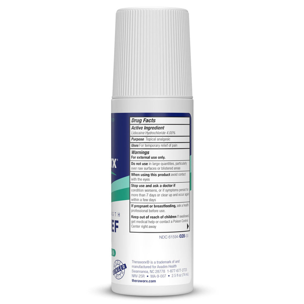 Theraworx Maximum Strength Pain Relief Roll-On with Lidocaine, Fast-Acting - 2.5 Oz - 2 Count Theraworx Au supplements
