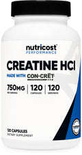 Nutricost Creatine HCl 120 Capsules - Made with CON-CRET Creatine, 750 MG Per Capsule Nutricost Au supplements