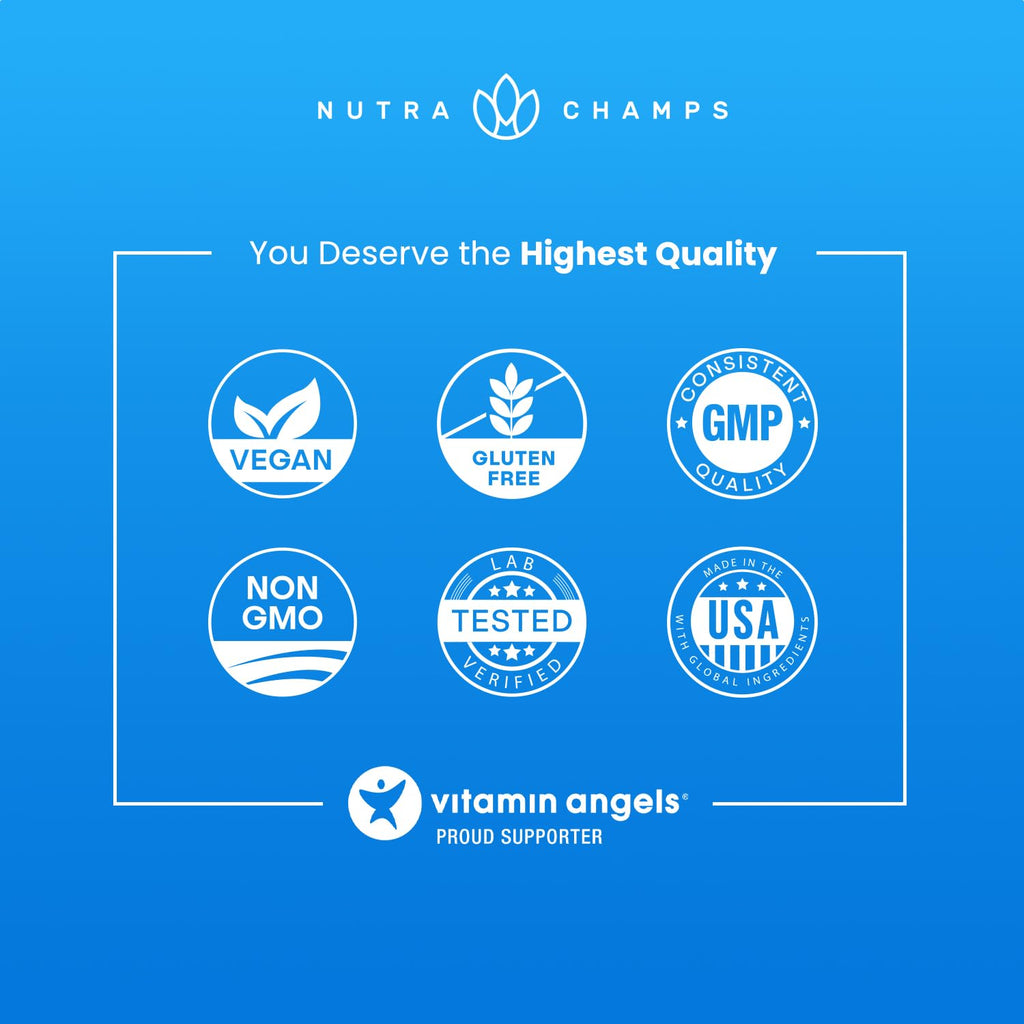NutraChamps Magnesium Zinc & Vitamin D3 Supplement - Most Bioavailable Forms; Magnesium Glycinate, Malate, Citrate - Bone, Muscle & Heart Health,