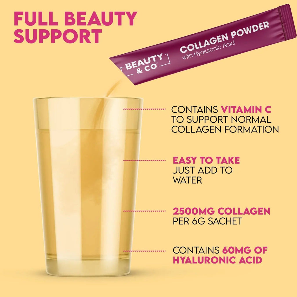 Collagen 2500mg Powder Supplement Boosted with Vitamin C and Hyaluronic Acid (Bovine) Beauty & Co Au supplements