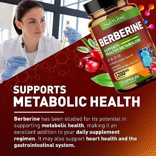 Berberine 1200mg - 100% Pure Berberine HCl Supplement, High Strength Berberine Built by Nature Au supplements