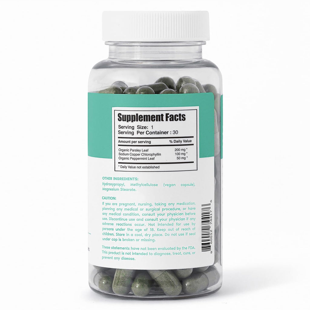 Her Fantasy Box | Body Magic | Chlorophyll Capsules - 30 Vegan Capsules for Detox, Digestion, Gut Health, Skin Support