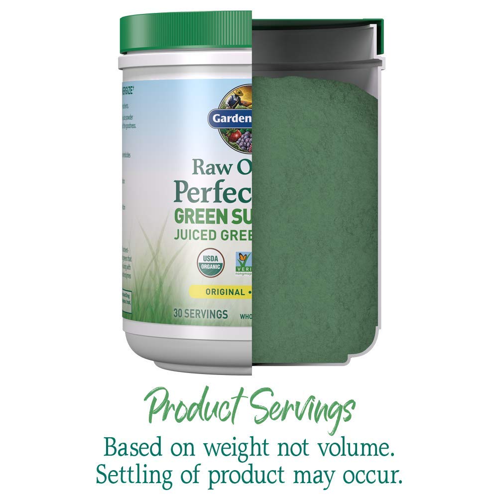 Garden of Life Raw Organic Perfect Food Green Superfood Juiced Greens Powder - Original Stevia-Free, 30 Servings, Non-GMO, Gluten Free Whole Food Dietary