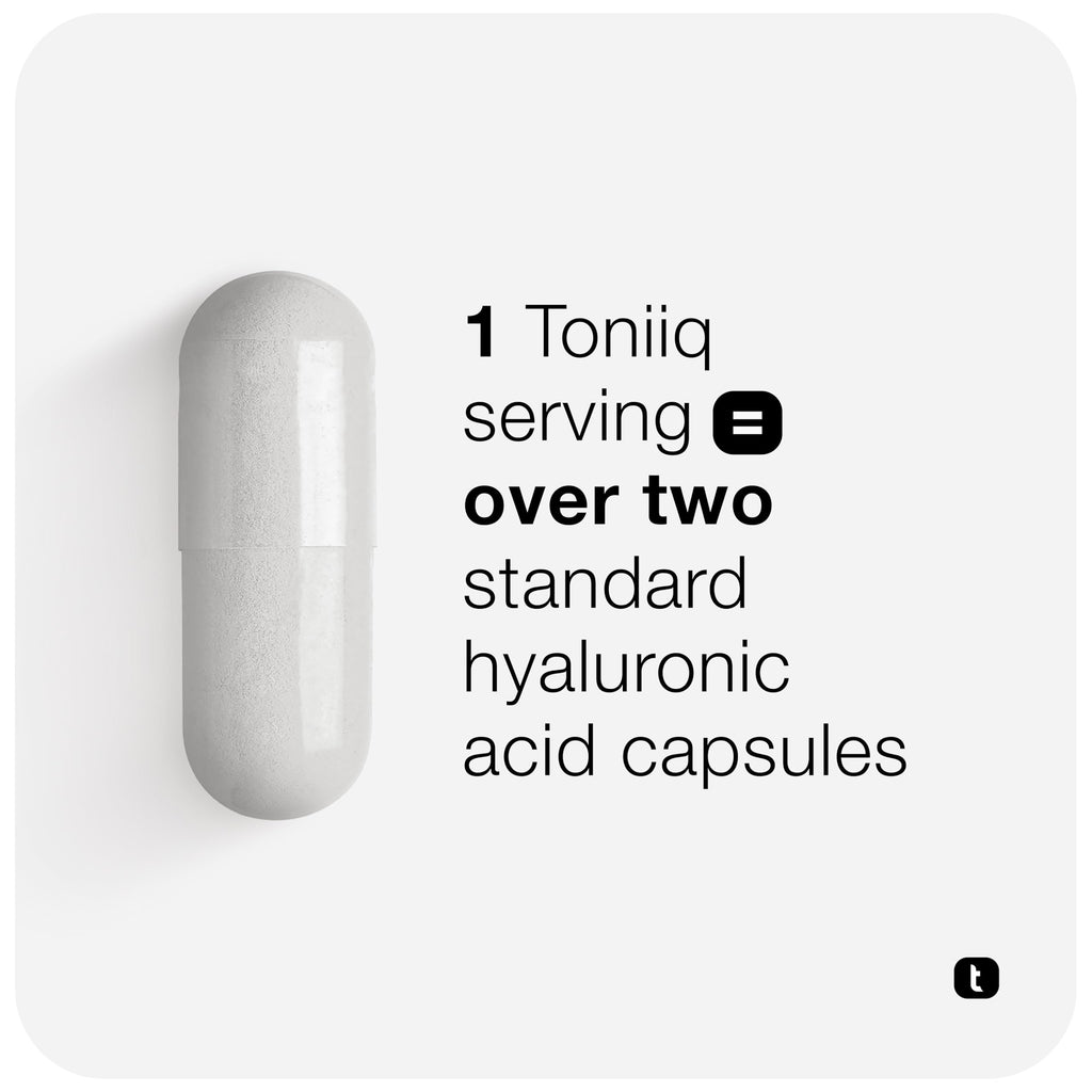 Toniiq Hyaluronic Acid Supplements – Lab Tested 95% Ultra High Purity – Fermented and Bioavailable with Vitamin C – Third Party Lab Tested – 180 Capsules Toniiq Au supplements