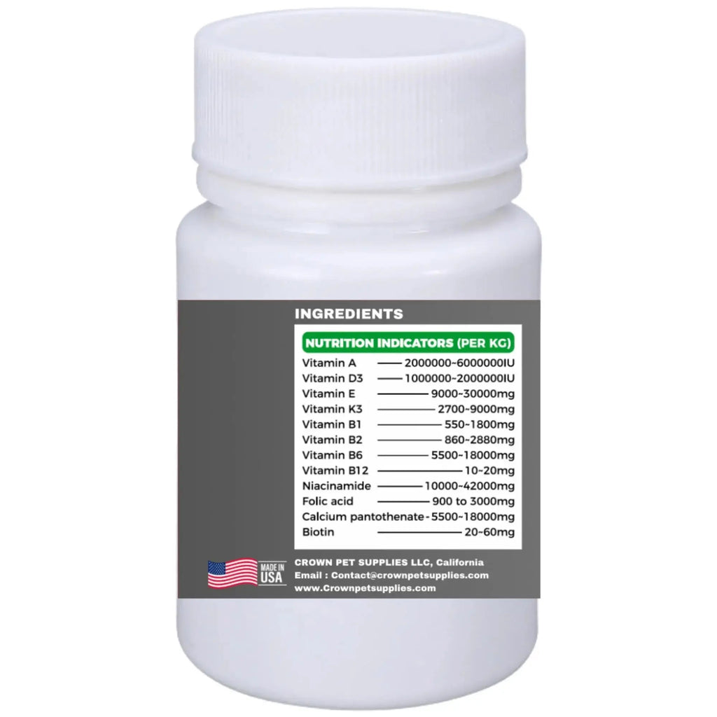 Multivitamin Powder for Pigeons – Ultimate Vitamin Formula for Racing & Breeding – Supports Growth, Bone Strength, Reproductive Health & Feather Health Crown Pet Supplies Au supplements