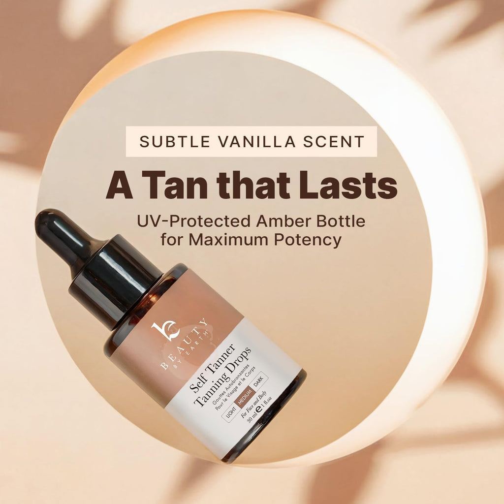 Self Tanning Drops - USA Made with Natural & Organic Ingredients, Medium Face Tanning Drops to Add to Lotion