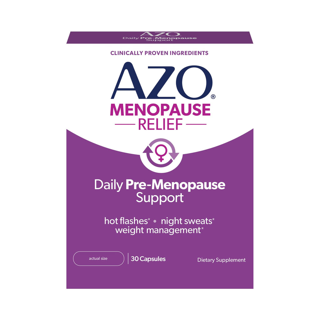 AZO® Daily Pre-Menopause Relief Perimenopause Supplements for Women, Hot Flash, Night Sweat and Healthy Weight Management Support* - 30 Count AZO Au supplements