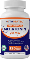 Vitamatic Melatonin 20mg Tablets | Vegetarian, Non-GMO, Gluten Free Vitamatic Au supplements