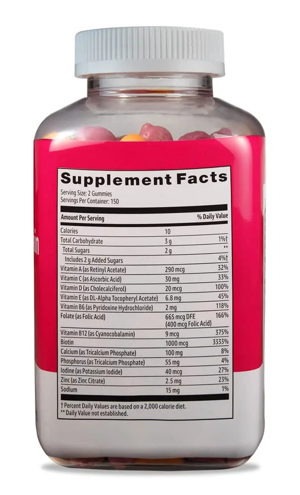 Amazon Basics Women's Multivitamin, Mixed Berry Flavor, Vegetarian & Gluten-Free, 300 Gummies Amazon Basics Au supplements