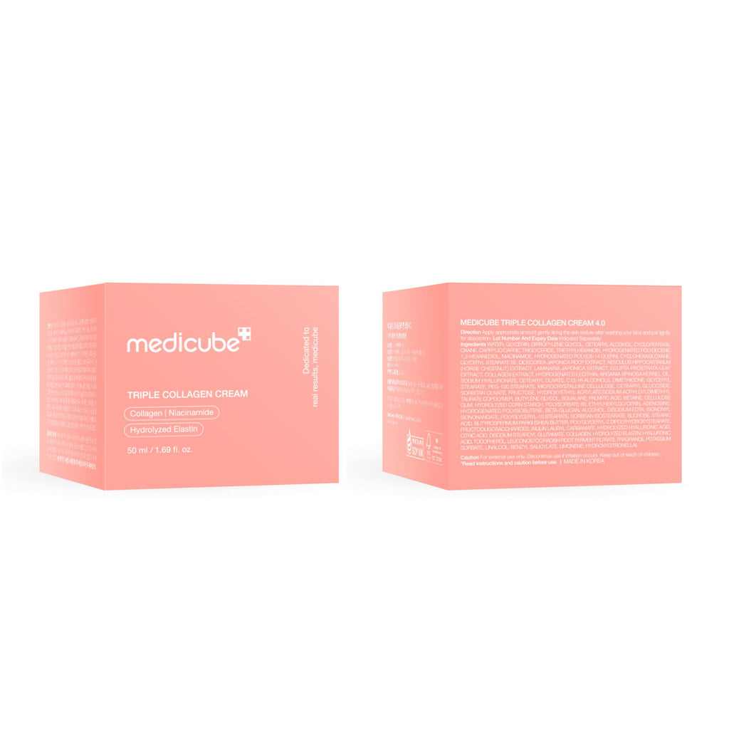 medicube Triple Collagen Cream - Hydrating & Firming Moisturizer with Hyaluronic Acid, Premium Elastin, Shea Butter