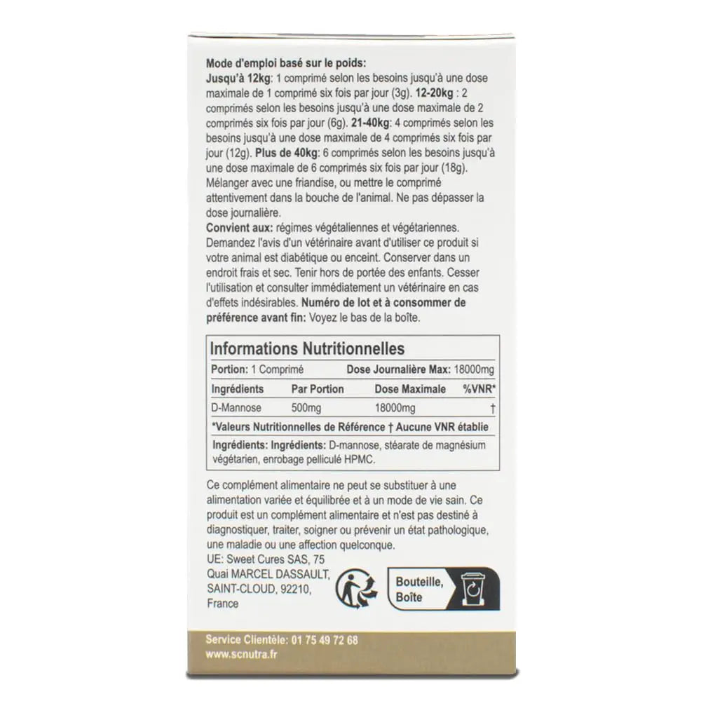D-Mannose Pet Tablets for Cats & Dogs by SC Nutra sc nutra Au supplements