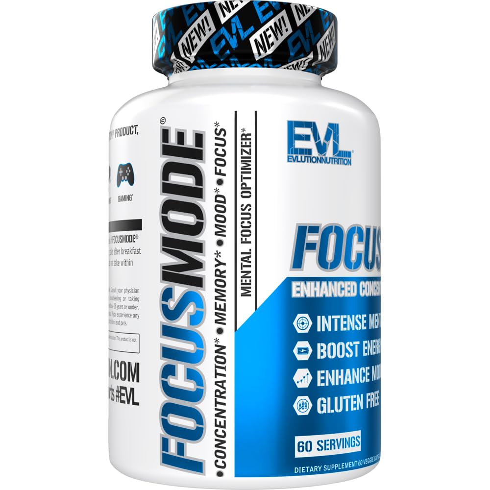 Evlution Nutrition Mental Energy and Focus Supplement for Adults - Nootropics Brain Support Supplement with Caffeine L Theanine Alpha GPC and L-Tyrosine - Focus Pills for Sustained Peak Performance Evlution Au supplements