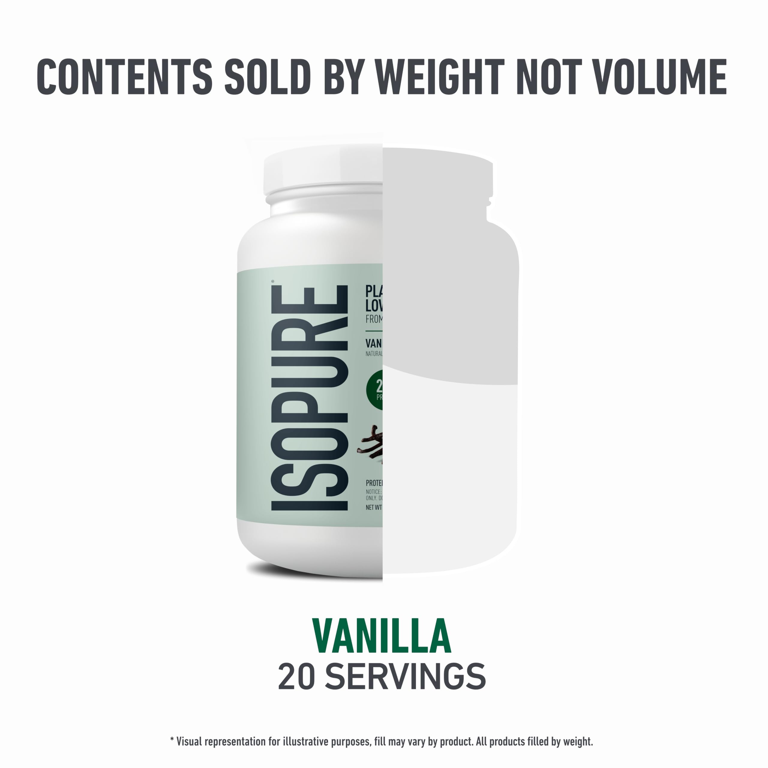 Isopure Plant-Based Protein Powder – 20g Organic Pea and Rice Protein with a Complete Amino Acid Profile – Supports Muscle Recovery
