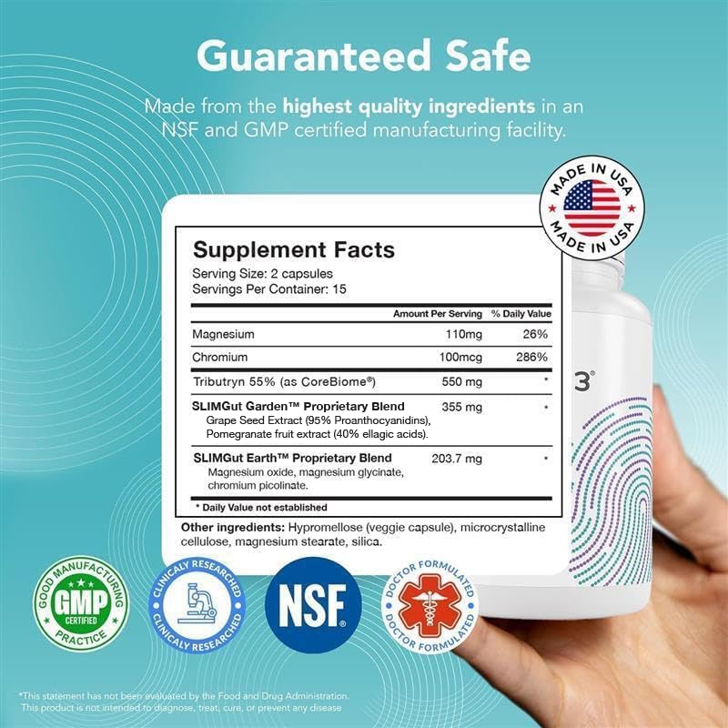 SANE MD - Viscera 3 Postbiotics with Tributyrin - Sodium Butyrate Supplement for Gas and Bloating Relief - Gut Health - IBS & Leaky Gut Butyric Acid Supplement - NSF Certified - 30 Capsules SANE Au supplements