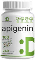 Apigenin, 100mg Per Serving, 240 Capsules – Raw Plant Extract from Chamomile Flower – Active Bioflavonoids & Antioxidants