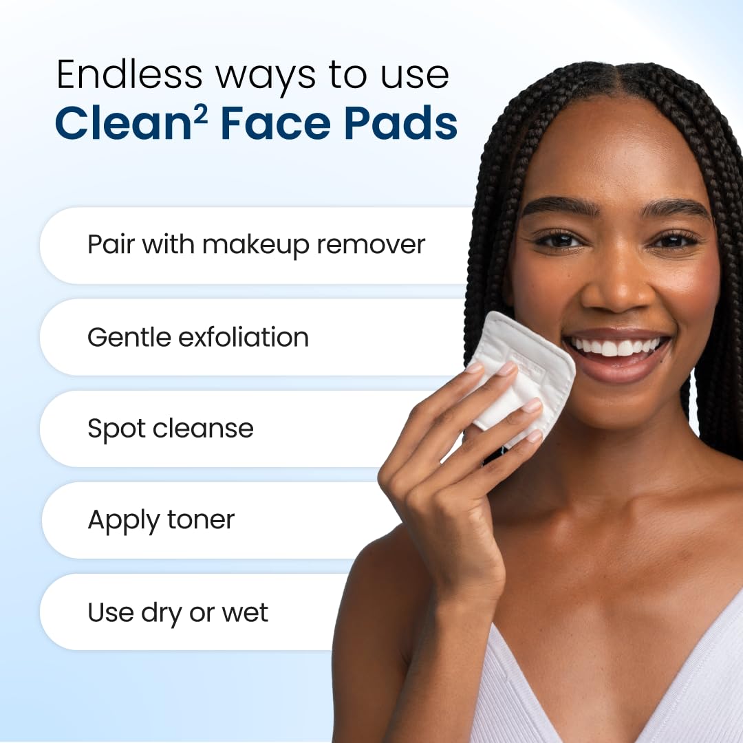 Clean Skin Club Clean² Pads 2.0 [NEW & Improved Edges] Guaranteed Not to Shed & Tear, Unique Triple Layers, Textured Side & Ultra Soft Side