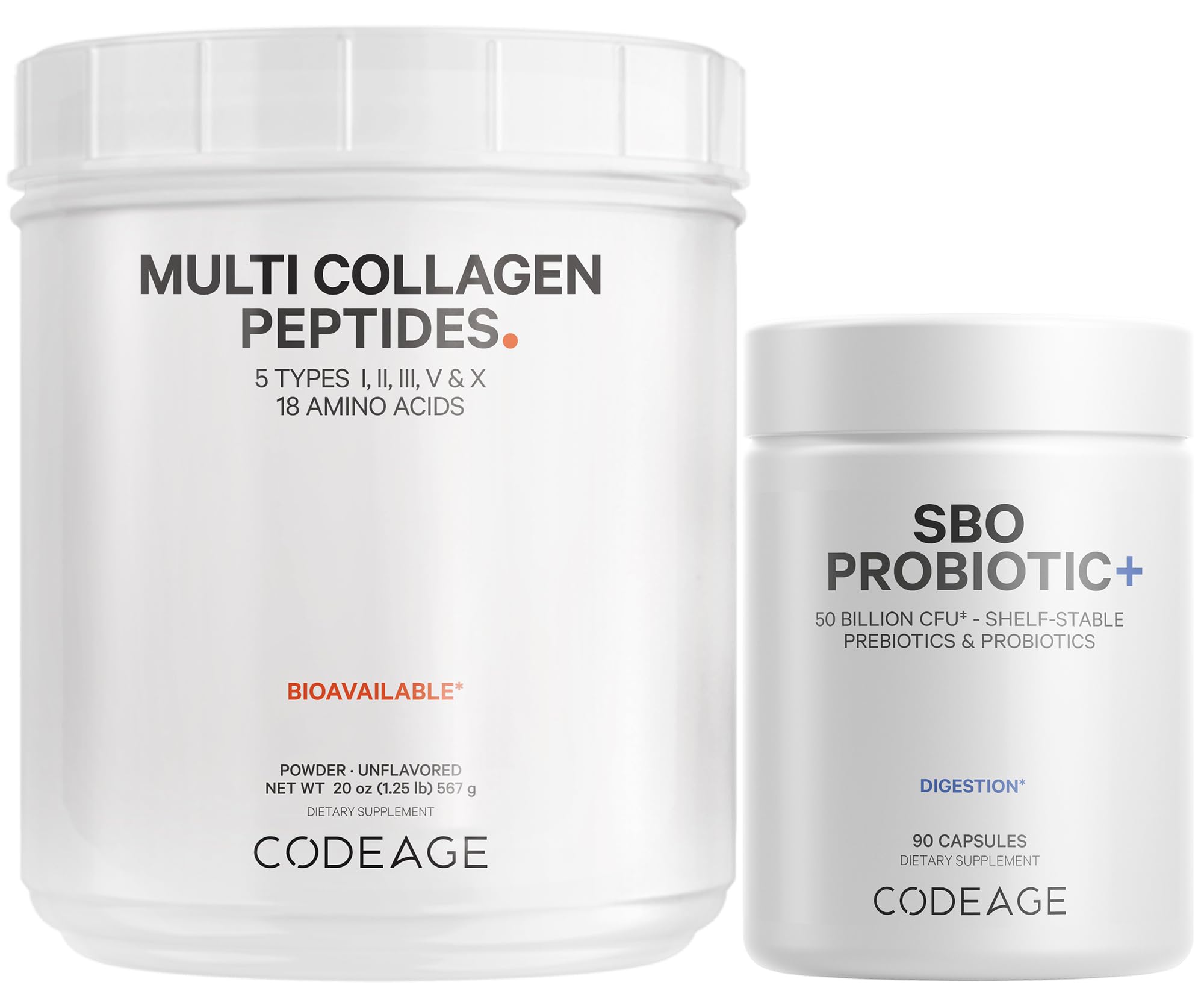 Codeage - Multi Collagen Protein + SBO Probiotics 50 Billion CFU Bundle Codeage Au supplements