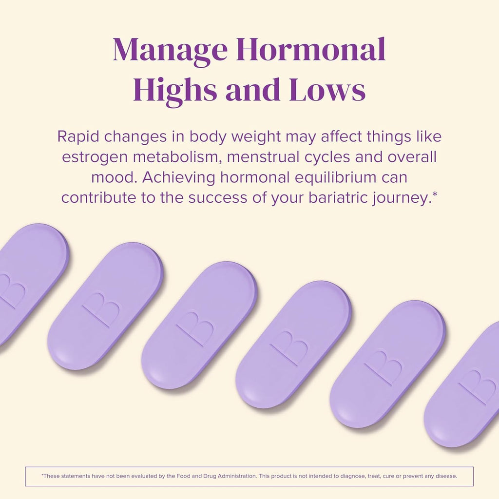 BariMelts Hormonal Balance+ for GLP-1 Users and Bariatric Patients - DIM, NAC & Chasteberry Supports Hormone Balance for Women - 60 Smooth-Coated Caplets (1-Month Supply) BariMelts Au supplements