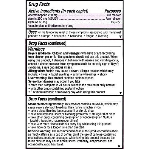 Pamprin Max Menstrual Pain Relief, Maximum Strength, Caplets, 24 ct. Pamprin Au supplements