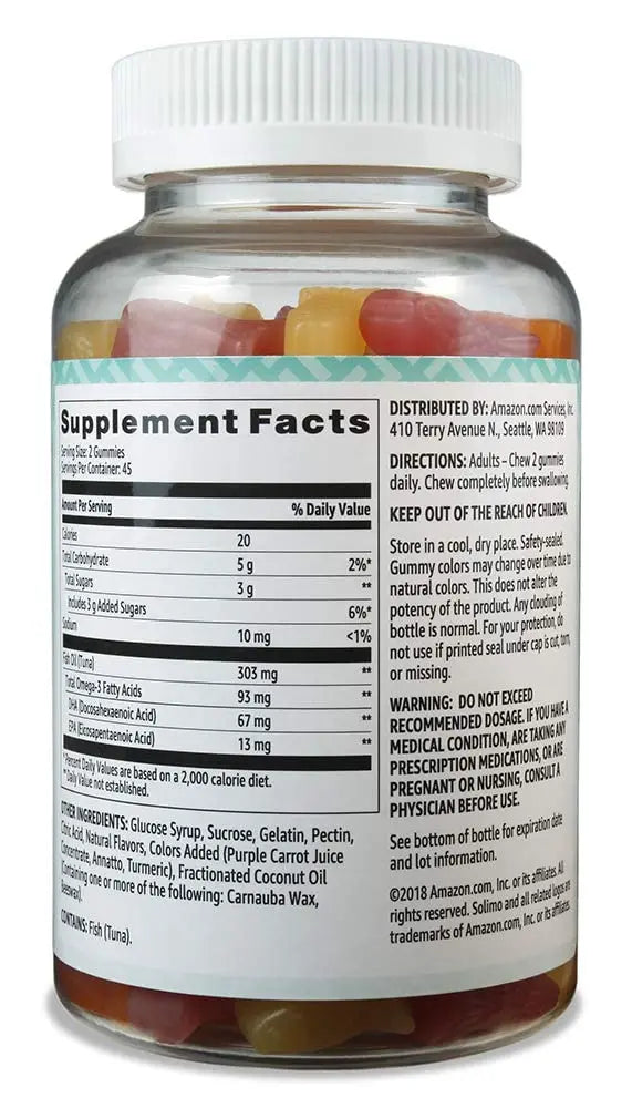Amazon Basics Fish Oil 303 mg, Lemon, Orange & Strawberry-Banana flavors Amazon Basics Au supplements