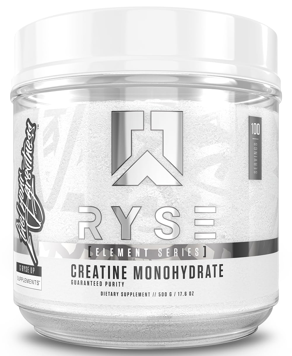 RYSE Creatine Monohydrate Powder - Unflavored - Supports Men & Women Lean Muscle Growth, Strength, Power, and Endurance - Helps Reduce Fatigue and Improve Workout Recovery - 100 Servings. RYSE Up Supplements Au supplements