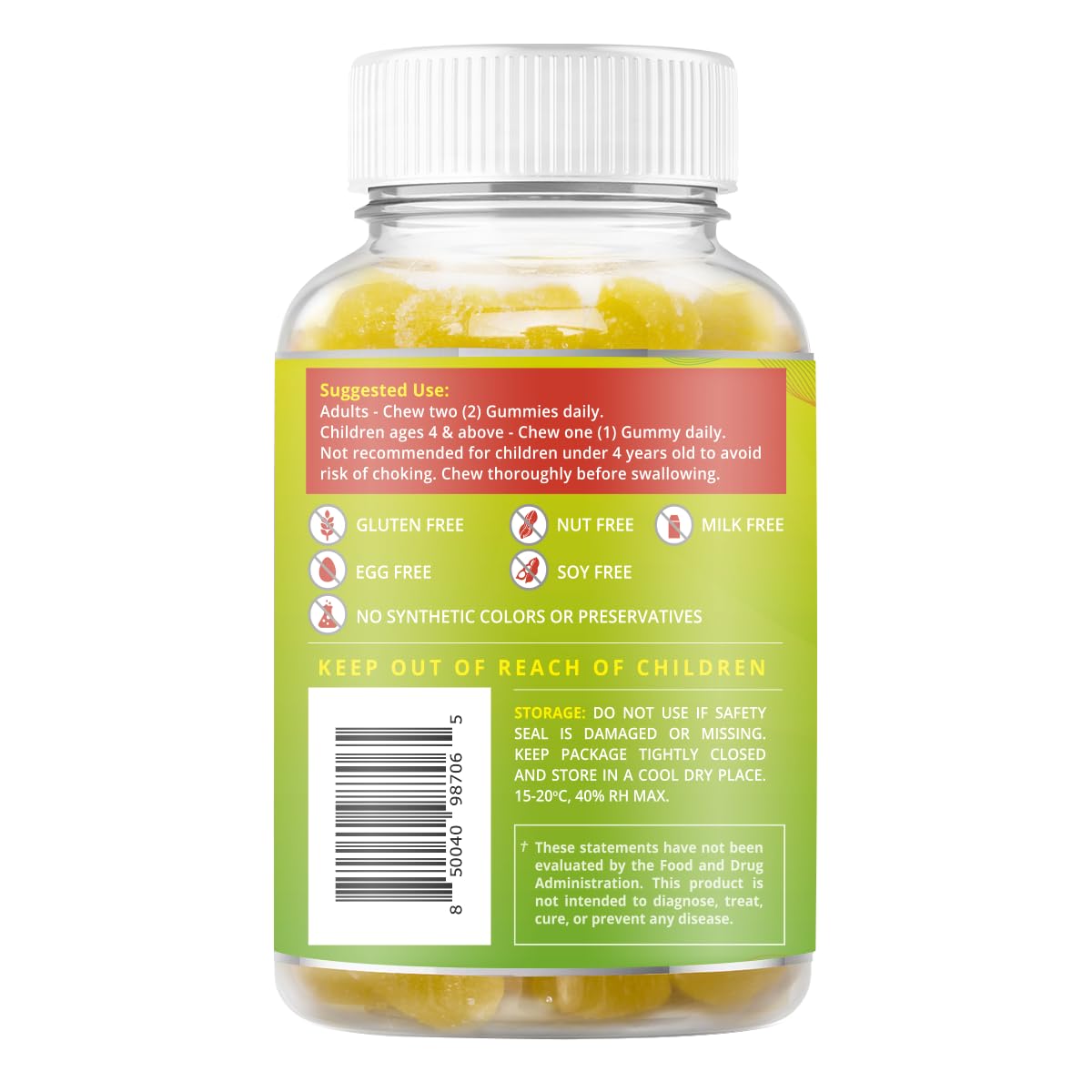 BeLive Magnesium Glycinate Gummies 200 mg - Sugar Free Supplement for Muscle Relaxation, Sleep Support, & Heart Health for Adults & Kids