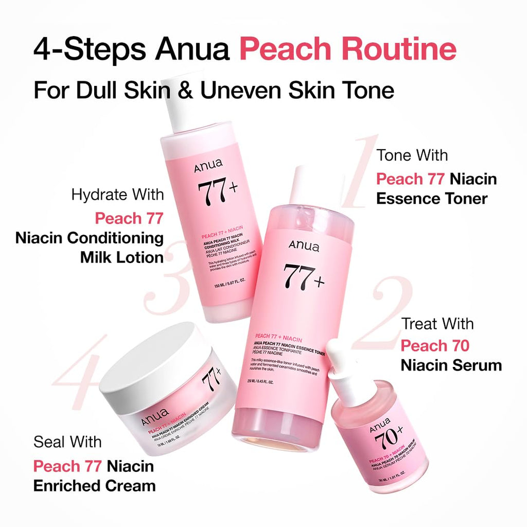 Anua Peach 70 Niacinamide Serum, Daily Glow Serum For Face, Skin Tone & Dullness Care with Vitamin B12, Lightweight