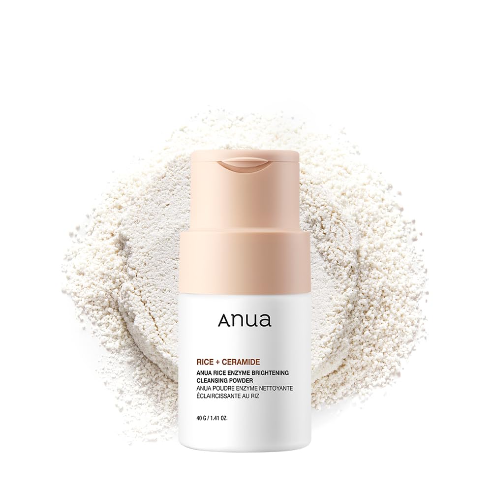 ANUA Rice Enzyme Brightening Cleansing Powder, Exfoliating Powder-to-Foam Cleanser, Smooth Texture & Clarity
