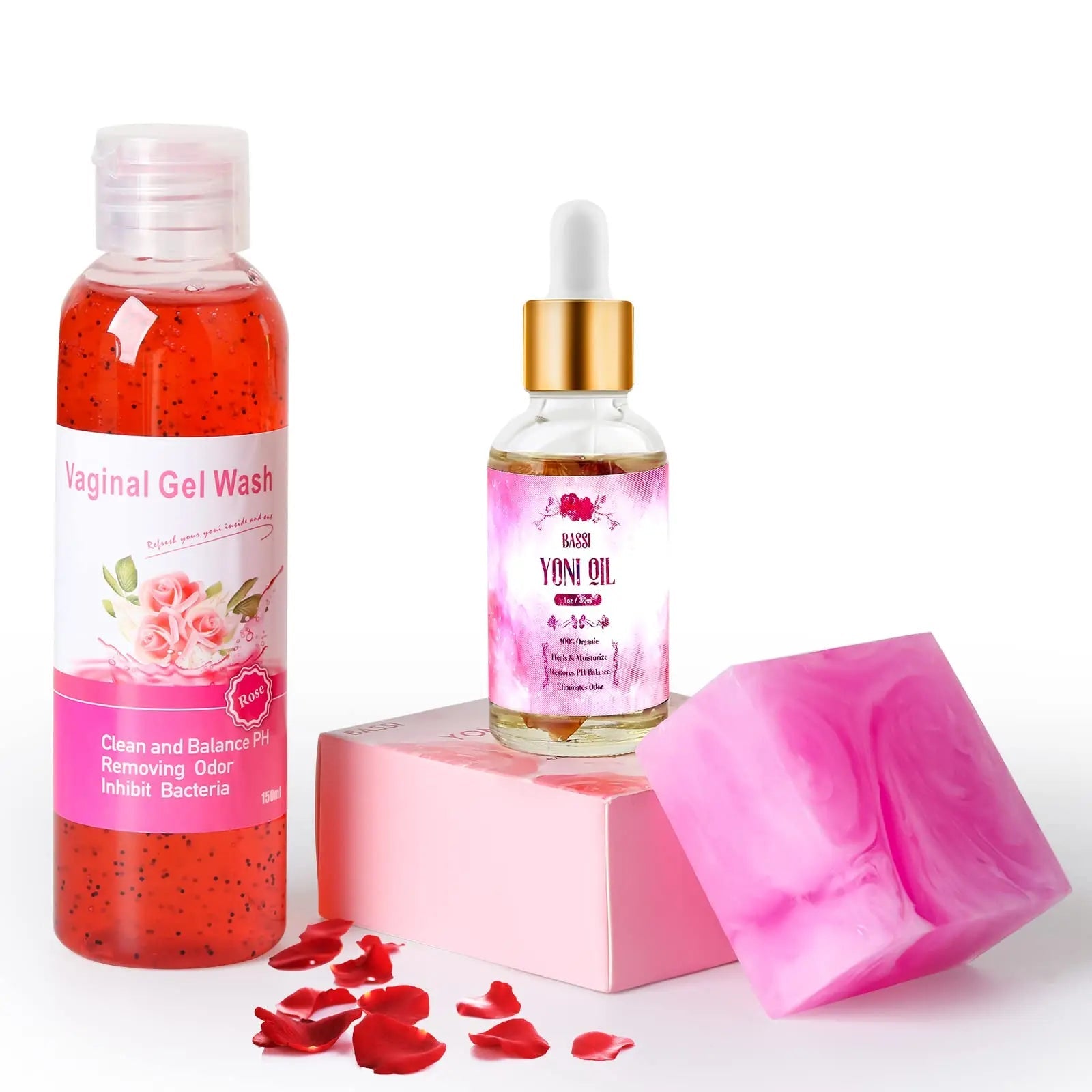 Feminine Wash & Yoni Oil & Yoni Soap Set for Women, Yoni Wash for Vaginal Ph Balance Remove Odor BASSI Au supplements
