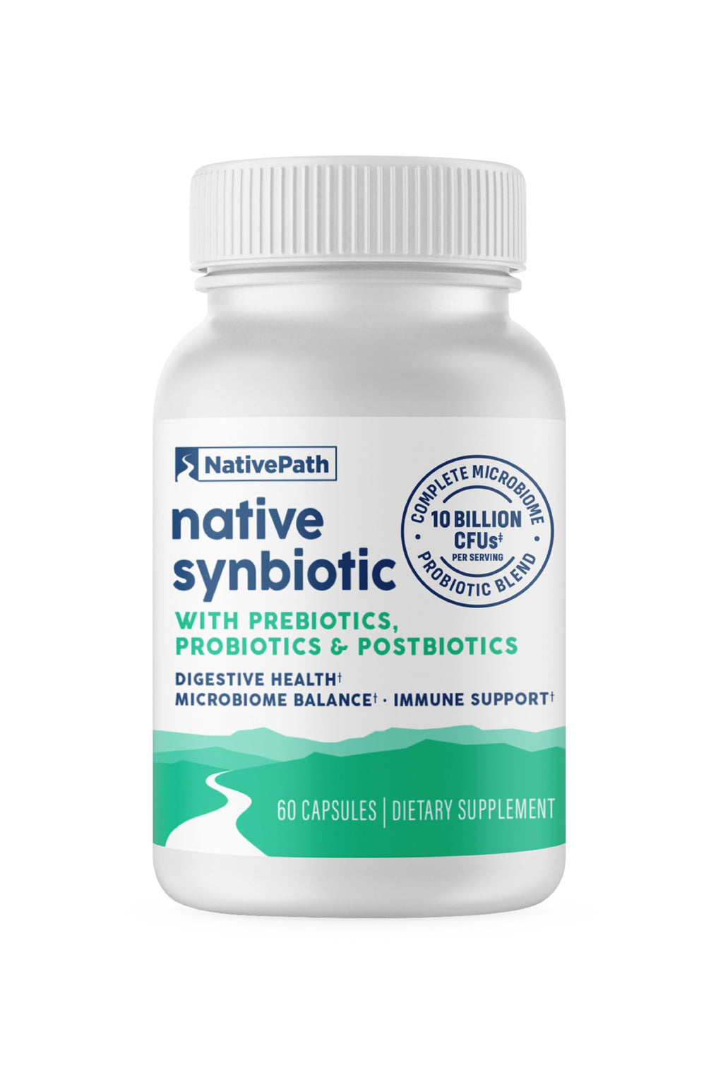 NativePath Complete Synbiotic - Pre, Pro & Postbiotic 3-in-1 for Gut Health & Digestive Support - 10 Billion CFU, 30 Servings