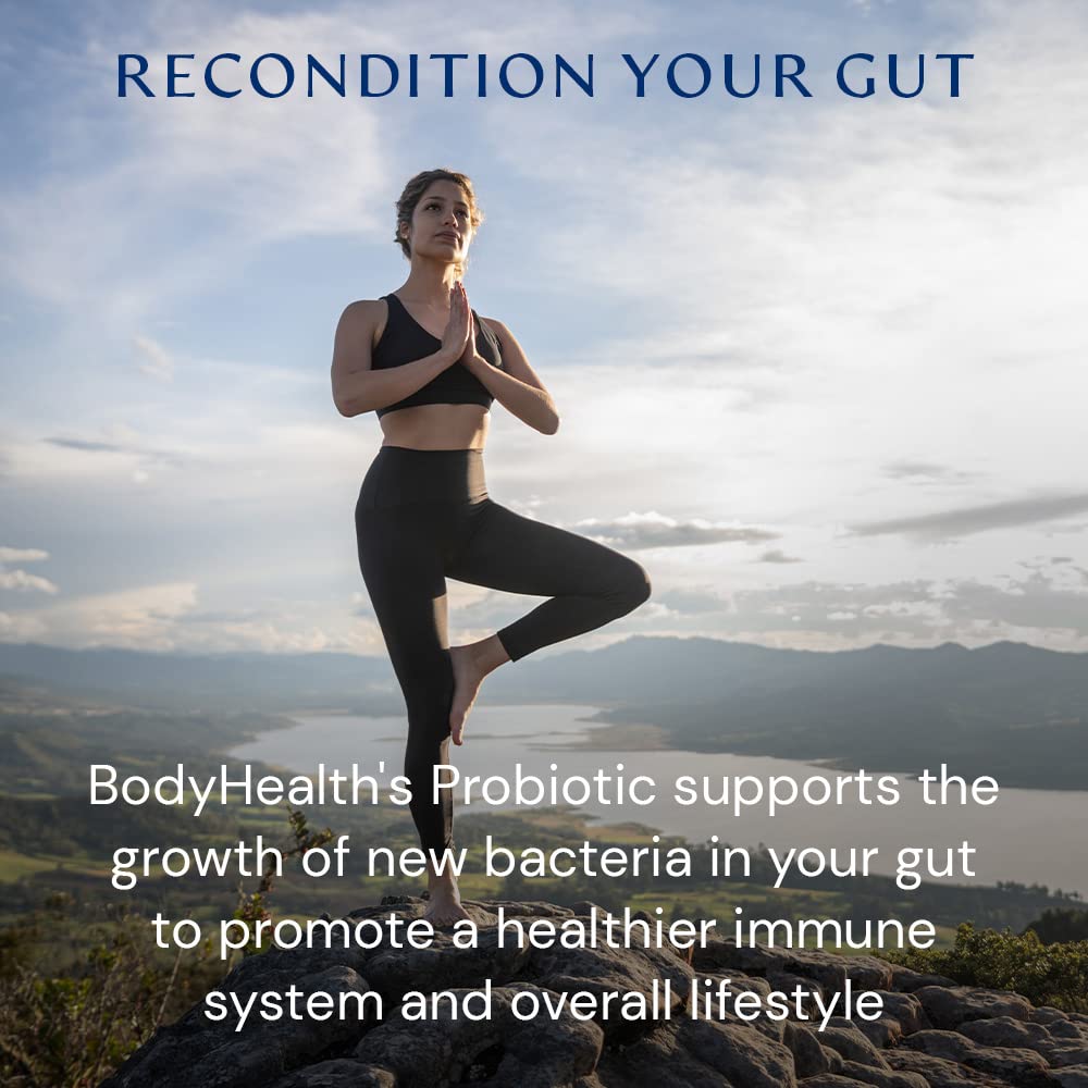 BodyHealth Probiotic Enhanced with PerfectAmino for Women and Men, Spore Based with Bifidobacterium, Lactobacillus Salivarius,