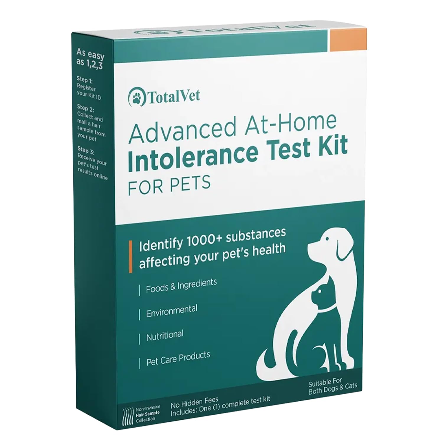 TotalVet Dog Allergy +1000 Food & Nutritional Sensitivity Test, Pet Intolerance Kit at Home — Advanced Complement to DNA Tests for Complete Pet Wellness TotalVet Au supplements
