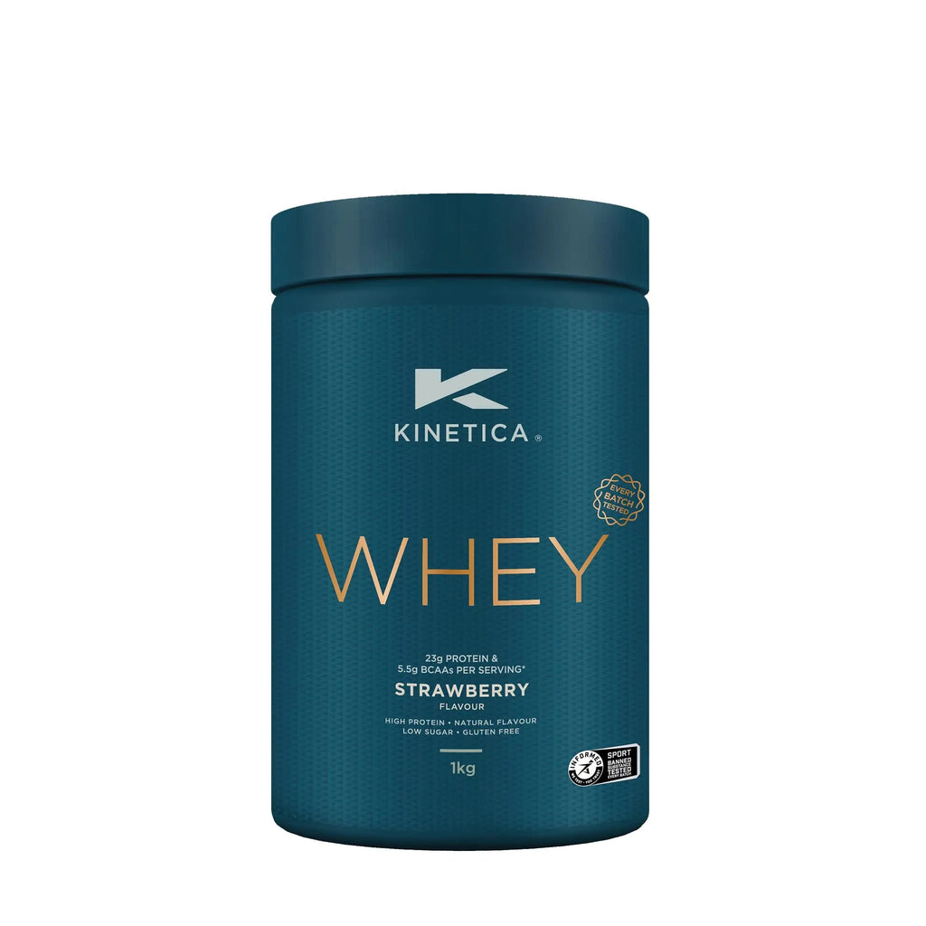Kinetica Premium Whey Protein Powder | Grass Fed | Strawberry | 1kg | 33 Servings Kinetica Au supplements