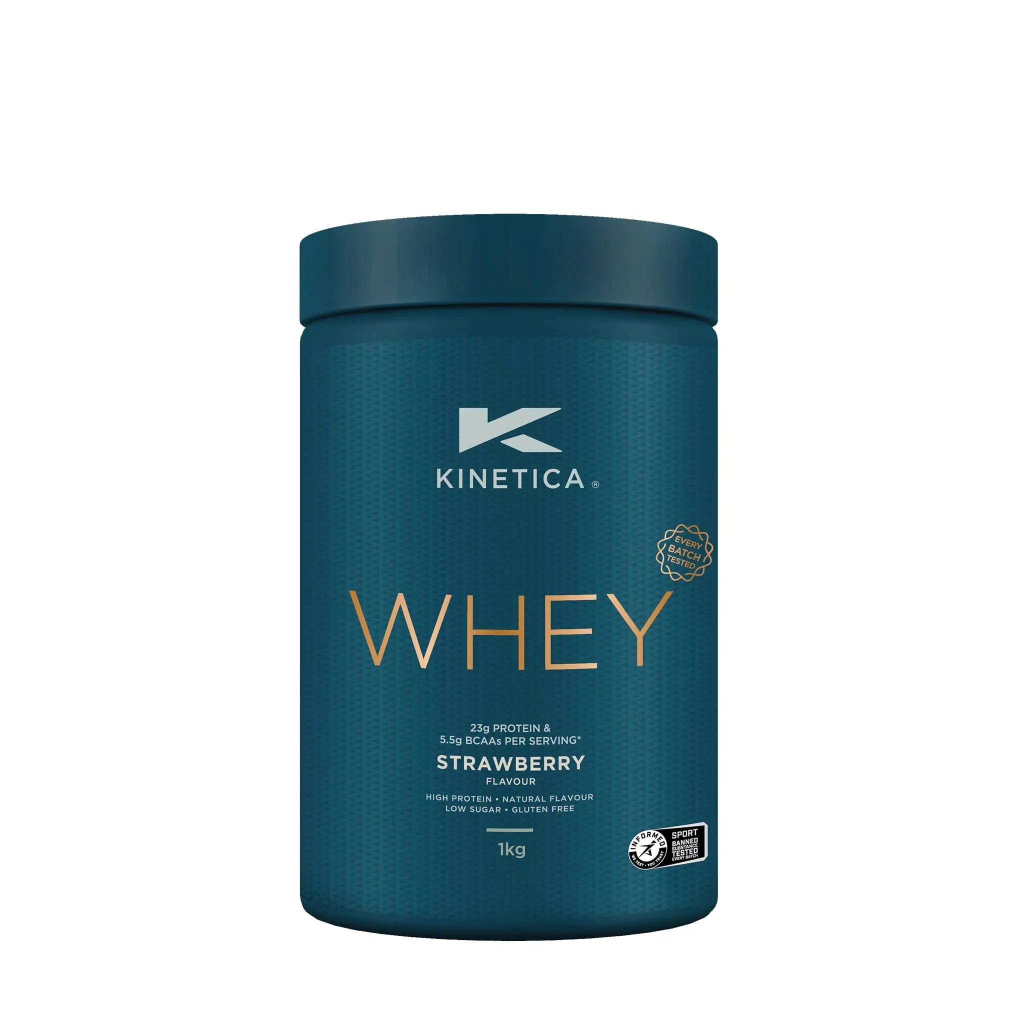Kinetica Premium Whey Protein Powder | Grass Fed | Strawberry | 1kg | 33 Servings Kinetica Au supplements