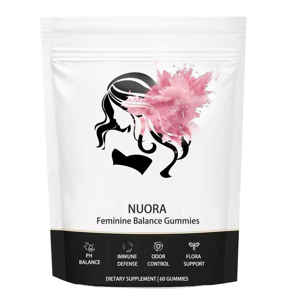 nuora Feminine Balance Gummies, Vegan Hawaiian Pineapple, pH Balance, Healthy Odor, Flora and Immune Support,