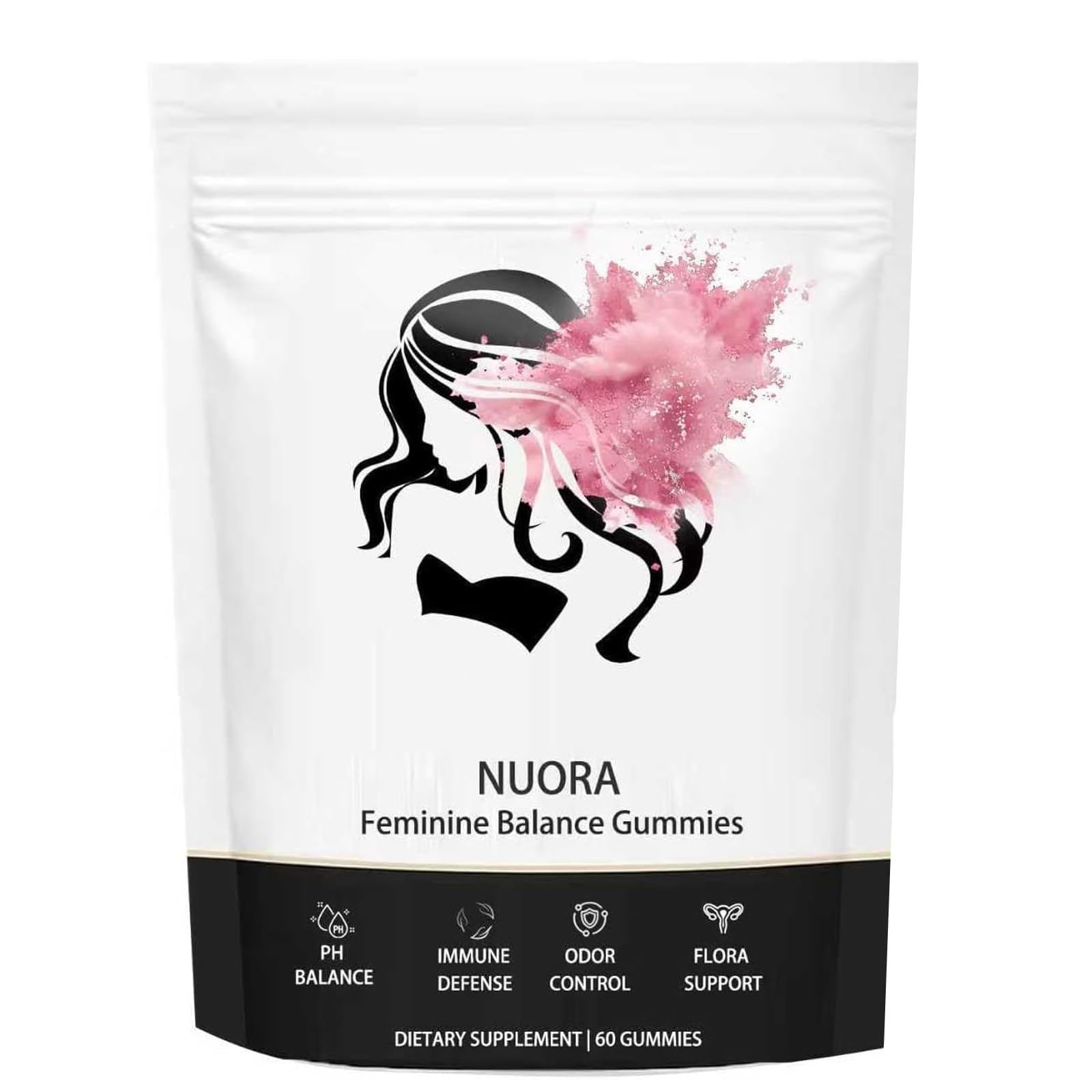 nuora Feminine Balance Gummies, Vegan Hawaiian Pineapple, pH Balance, Healthy Odor, Flora and Immune Support,