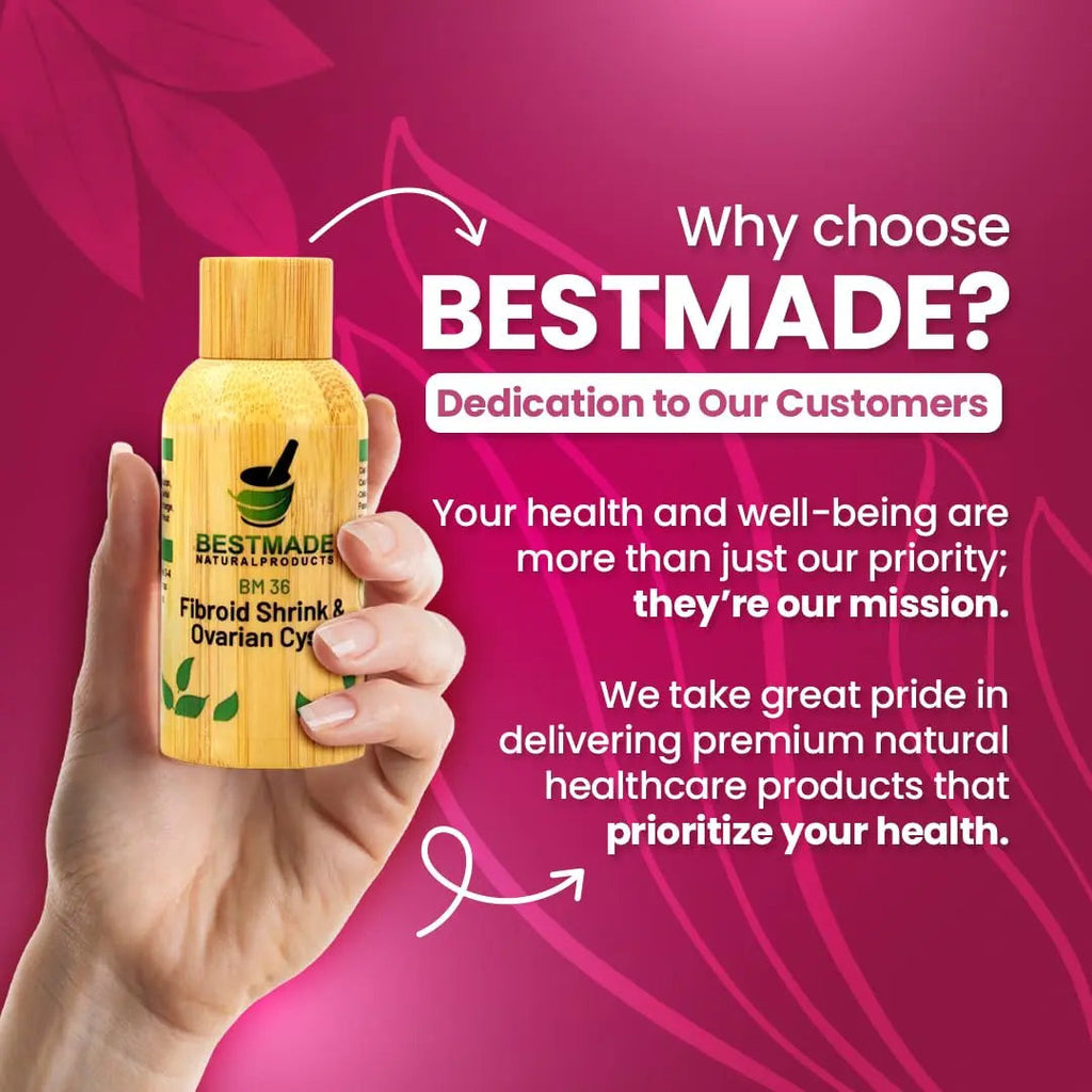 Fibroid Shrink & Ovarian Cysts BM36 - Helps Shrink Fibroids and Ovarian Cysts, Balance Estrogen Levels and Prevent Regrowth, Support for Menstrual Pain and Painful Intercourse, 30 mL Drops | Bestmade Bestmade Naturalproducts.com Au supplements