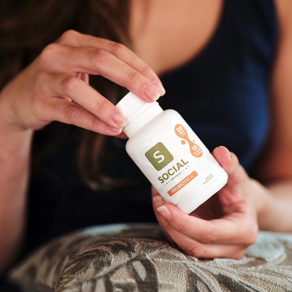 Social Naturals Daily Probiotic | 20 Billion CFU | Multi-Strain with Prebiotic + Postbiotic | Gut Health & Digestion Support | Vegan | 30 Capsules Social Naturals Au supplements