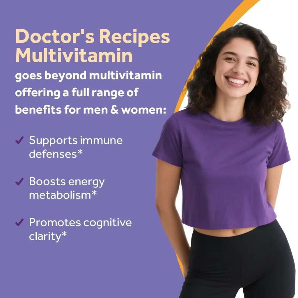 Doctor's Recipes Multivitamin for Women & Men, Immune, Energy & Brain Health Support, Vitamin A, C, D3, E, B6, B12, Folic Acid Doctor's Recipes Au supplements