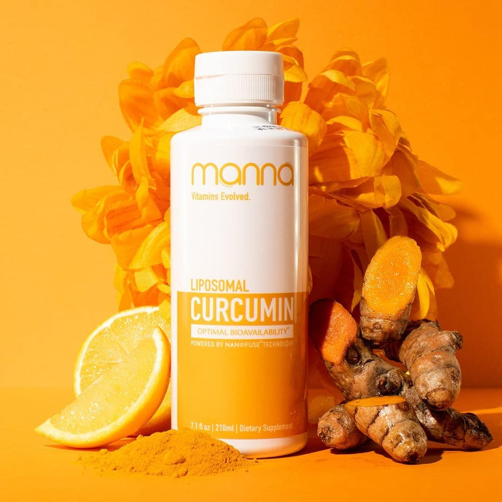Manna Vitamins Evolved Liposomal Liquid Curcumin for Advanced Absorption Best Turmeric Supplement for Daily Joint & Immune Health Support - Vegan, Non-GMO, 95% Curcuminoids (1 Pack) Manna Vitamins Evolved Au supplements