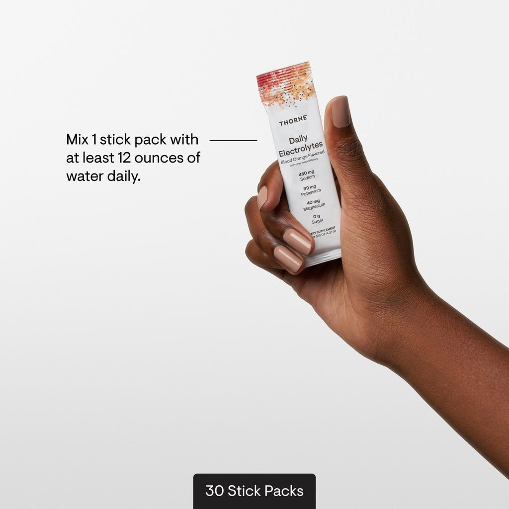 THORNE - Daily Electrolytes - Zero Sugar & Low-Calorie Electrolyte Powder Drink Mix - Flavors Derived from Natural Sources - NSF Certified for Sport - Blood Orange - 30 Stick Packs THORNE Au supplements