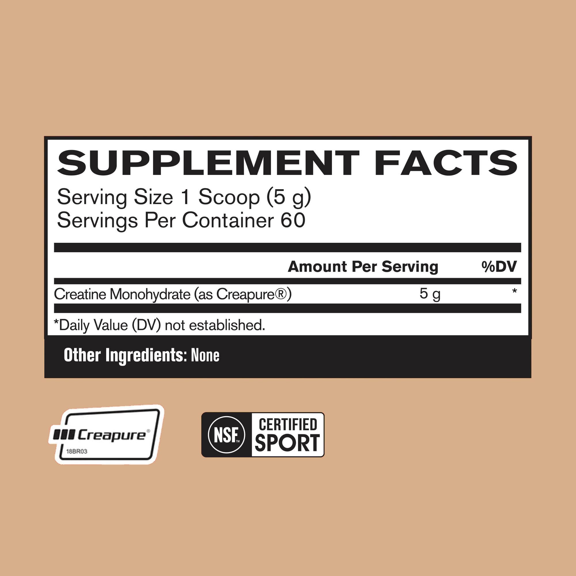 BARE PERFORMANCE NUTRITION, BPN Pure Creatine Monohydrate Powder by Creapure, 5g of Creatine per Serving,