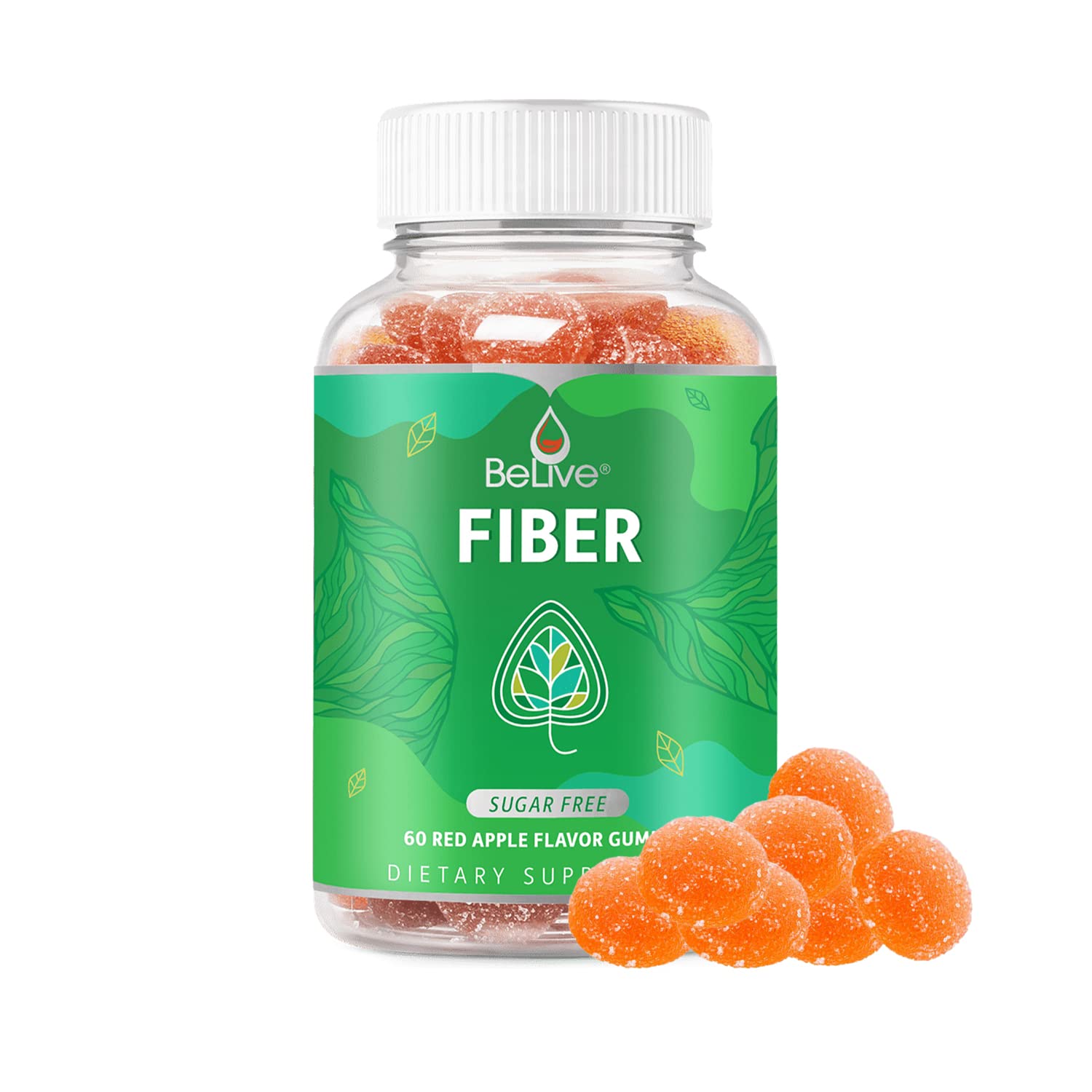 BeLive Fiber Gummies - Sugar Free Prebiotic Digestive Health and Regularity Supplement - Chicory Root & Inulin