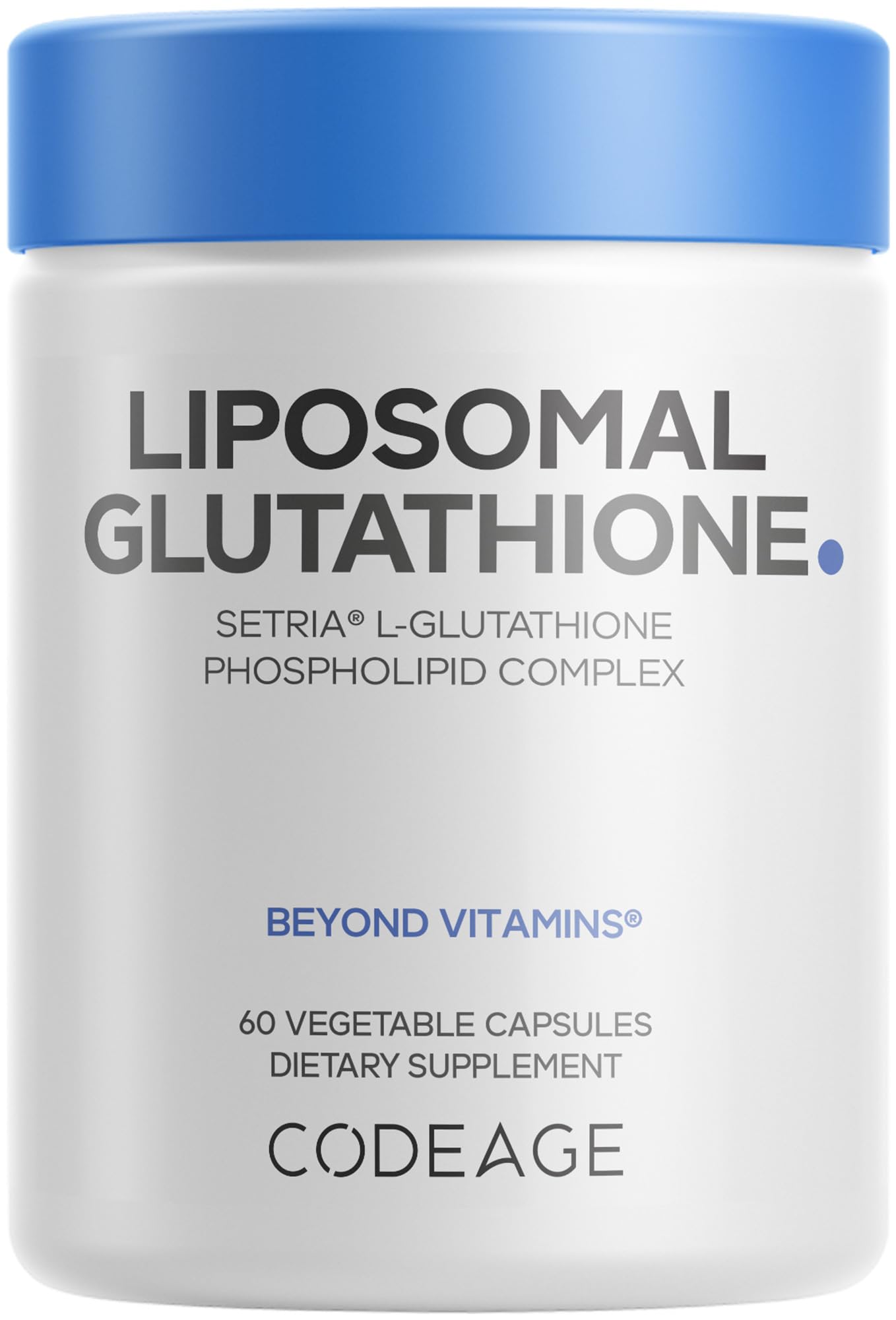 Codeage Liposomal Glutathione Supplement - Pure Reduced Setria L-Glutathione, Liposomal Delivery, Phospholipid Complex - Encapsulated Glutathione Powder Pills